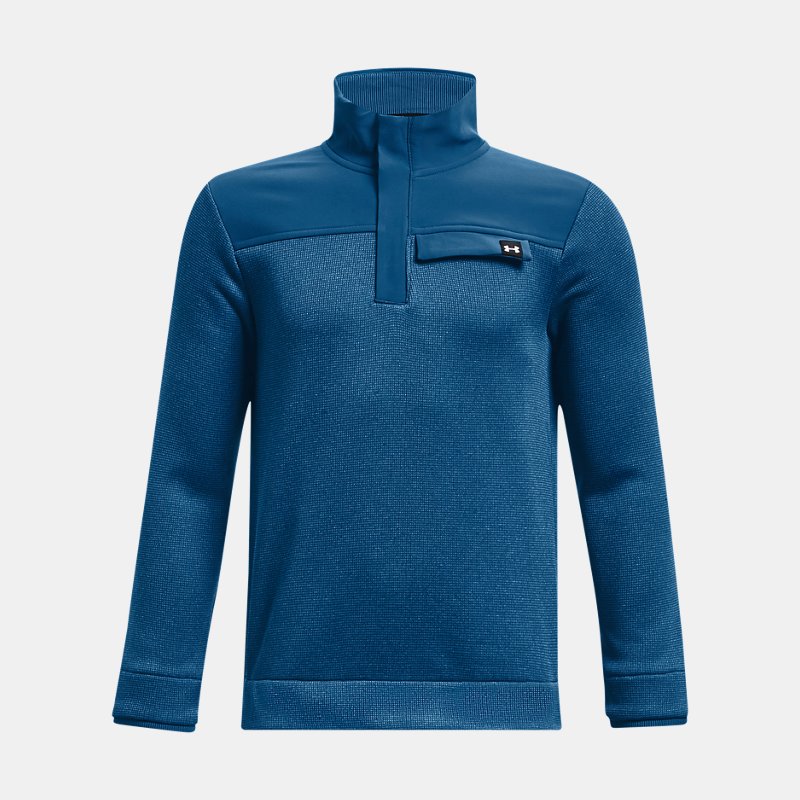 Boys'  Under Armour  SweaterFleece ½ Zip Varsity Blue / Halo Gray YXL (63 - 67 in)
